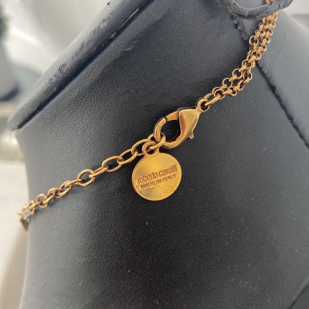 Robert Cavalli NWOT Triple logo medallion layered necklace - Picture 6 of 6